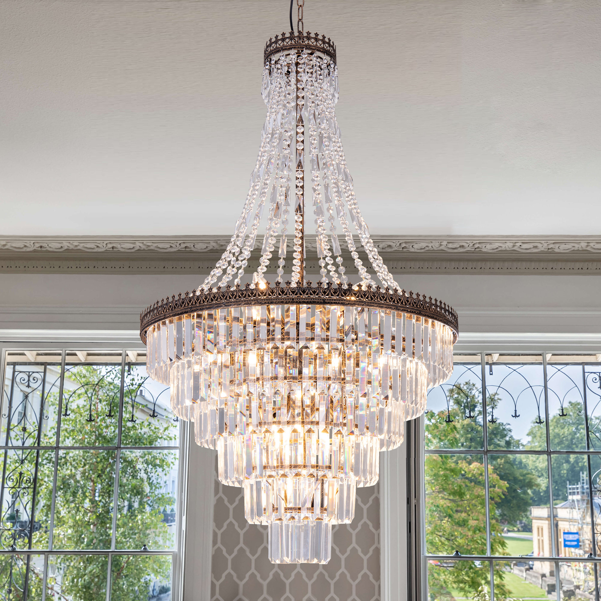 Tochic French Empire Crystal Chandelier 6-ceiling Light Vintage